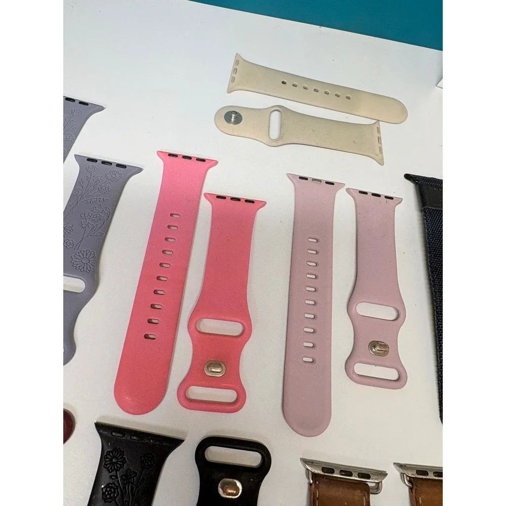 Lot of 14+ Apple Watch Compatible Bands Silicone Floral Leather Milanese Mesh